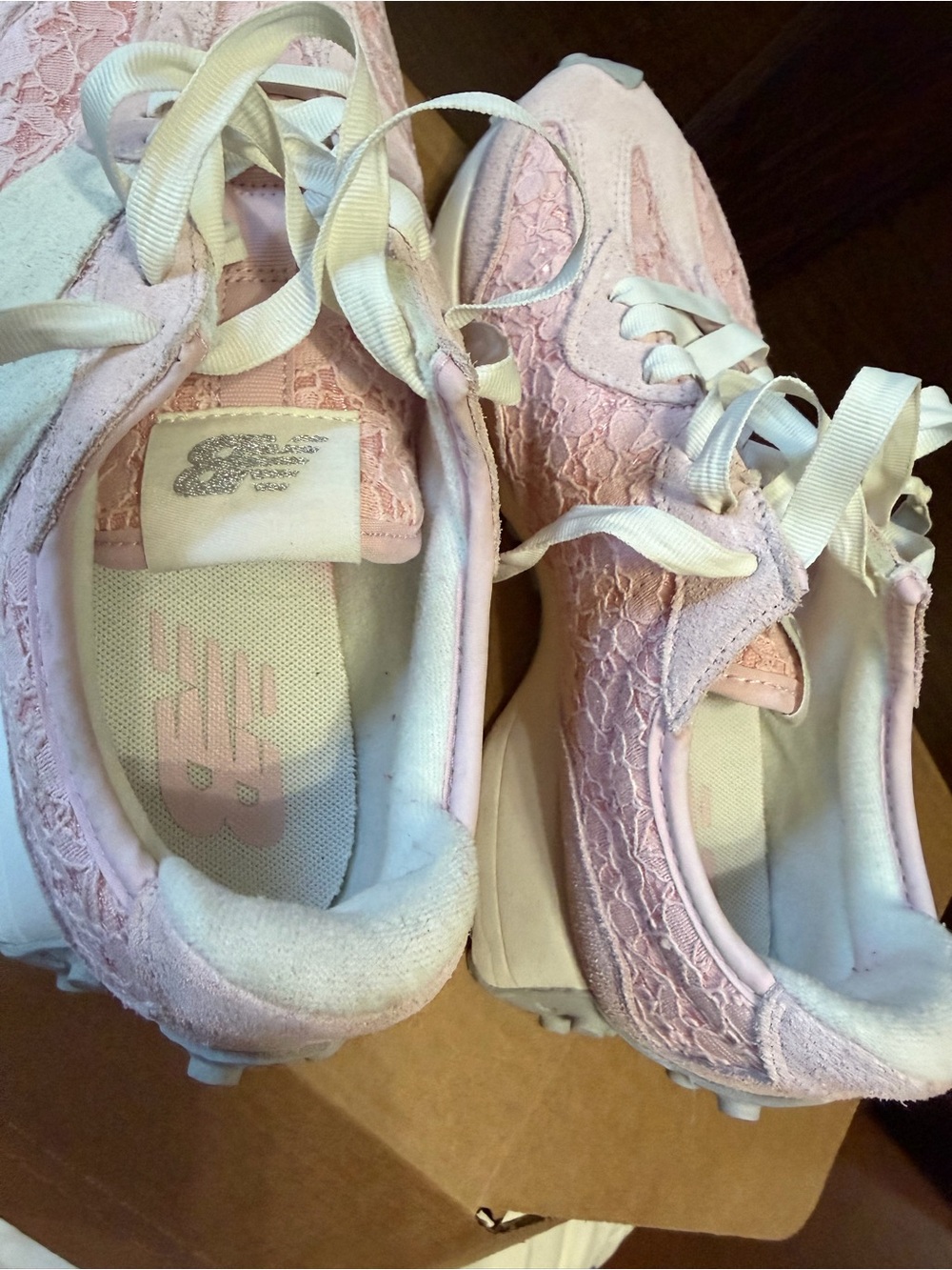 New Balance Pink Lace Casual Sneakers - Picture 2 of 5